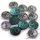 2 hole Slider Beads (Qty 12) Cross Beads Spacer Beads Coin Beads Silver Beads Flat Beads Round Beads Circle beads -10966-M9