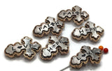 2 hole slider beads (Qt 6) Cross Metal Beads that are Perfect for Jewelry Making and Designing for Necklaces and Bracelets 580-M18