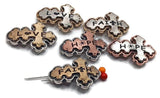2 hole slider beads (Qt 6) Cross Metal Beads that are Perfect for Jewelry Making and Designing for Necklaces and Bracelets 585-M15