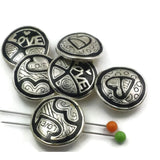 Bright Silver 2 Hole Slider Heart Love Spacer Focal Metal Beads for Jewelry Making into Necklaces or Bracelet Designs 12269-F13