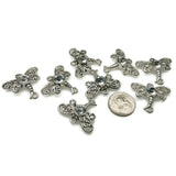 Connector Dragonfly Beads (8 pc) in Silver that are Great for Beading, Bracelet and Necklace Design and Crafting with Rhinestone 232-H8