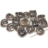 Slider Beads (13 pc) 2 hole beads in Owls for Jewelry Making into Necklaces or Bracelets or Crafting - Silver Owls with Rhinestones 445-M1