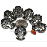 Cross Beads (qty 7) 2 hole beads Slider Beads Spacer Beads Focal Metal Beads Bracelet Beads Antique Beads 342 H8 FST