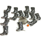 2 hole slider beads (Qty 14 ) Western Beads Cowboy Boot Beads Unique Beads Rectangle Beads Silver Beads Bracelet Beads 311-M15 FST