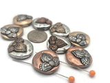 Slider Beads (9 pc) flower beads floral beads 2 hole beads Spacer Beads Sliderbeads Bracelet Beads Flat Beads Vintage Beads 396-M1