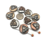 Slider Beads (9 pc) flower beads floral beads 2 hole beads Spacer Beads Sliderbeads Bracelet Beads Flat Beads Vintage Beads 396-M1