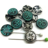 2 hole Slider Beads (Qty 12) for Crafting or Beading into DIY Necklaces and Bracelets with a Cross Design M9 P155