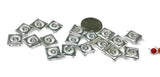 2 Hole Slider Beads (18 pc) Swirl Beads Silver Beads Spacer Beads Sliderbeads 2 hole beads Unique Beads Flat Beads Squrare Beads 269-M7 FST