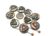 Slider Beads (9 pc) flower beads floral beads 2 hole beads Spacer Beads Sliderbeads Bracelet Beads Flat Beads Vintage Beads 396-M1