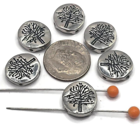 Slider Beads (6 pcs) 2 hole Beads 2 hole Metal Beads for Crafting or Jewelry Making into Necklaces and Bracelets 600-M9