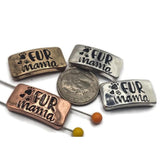 2 Hole Slider Beads (4 pc) Paw Prints Dog Prints Focals, Spacers to Craft into Bracelets or Necklaces 608-M7