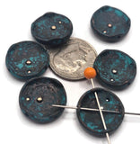 2 Hole Slider Beads (6 pc) Patina Eternal Tree Focals, Spacers to Craft into Bracelets or Necklaces 607-M7
