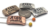 2 Hole Slider Beads (4 pc) Paw Prints Dog Prints Focals, Spacers to Craft into Bracelets or Necklaces 608-M7