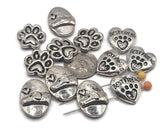 Slider Beads (Qty 12) Paw Print "Best Friend" Dog- Double Strand Are Perfect for Jewelry Making to Design Bracelets or Necklaces 607-N1 FST