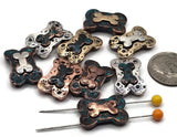 Slider Beads (Qt 9) Metal with 2 holes for Crafting into Jewelry, Necklaces, or Bracelets on a Dog Bone Design 608-M14 FST