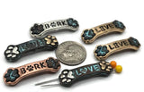 2 Hole Slider Beads (Qt 6) "Live, Love Bark" Mix Metals Beads Silver for Bracelet Necklace Jewelry Making 604-M9 FST