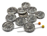Slider Beads (8 pc) in Silver with Swirl Designs - Great Texture for Jewelry Making and Crafting into Bracelets and Necklaces 612-M18