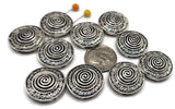 Slider Beads (8 pc) in Silver with Swirl Designs - Great Texture for Jewelry Making and Crafting into Bracelets and Necklaces 612-M18