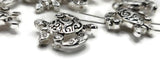 2 Hole Slider Beads (Qty 10) Bright Silver Beads Turtle Beads for Crafting into Bracelets or Necklaces for Jewelry Making 625 - N1