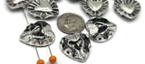 2 Hole Slide Beads (10 pcs) Silver Metal Circle Heart for Crafting, Jewelry Making or DIY Bracelets or Necklaces 638-M1 FST