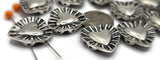 2 Hole Slide Beads (10 pcs) Silver Metal Circle Heart for Crafting, Jewelry Making or DIY Bracelets or Necklaces 638-M1 FST