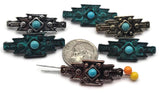 2 Hole Slider Beads (6 pc) Focal Western Style with Faux Turquoise for Jewelry Making into Bracelet or Necklace Designs 635-M9 -FST