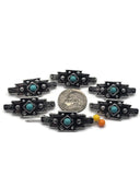 2 Hole Slider Beads (6 pc) Focal Western Style with Faux Turquoise for Jewelry Making into Bracelet or Necklace Designs 643-N5 -FST