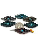 2 Hole Slider Beads (6 pc) Focal Western Style with Faux Turquoise for Jewelry Making into Bracelet or Necklace Designs 635-M9 -FST