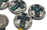 2 Hole Slider Beads (8 pc) Cross Beads Spacer Flat Unique for Crafting or Jewelry Making into Bracelets or Necklaces 647-N12