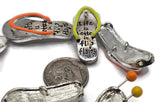 2 Hole Slider Beads (Qt 6) in Silver Flip Flop Summertime Beach Design for Jewelry Making into Necklaces and Bracelets 646-M14 FST