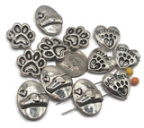 Slider Beads (Qty 12) Paw Print "Best Friend" Dog- Double Strand Are Perfect for Jewelry Making to Design Bracelets or Necklaces 607-N1 FST