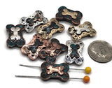 Slider Beads (Qt 9) Metal with 2 holes for Crafting into Jewelry, Necklaces, or Bracelets on a Dog Bone Design 608-M14 FST