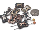 Slider Beads (Qt 9) Metal with 2 holes for Crafting into Jewelry, Necklaces, or Bracelets on a Dog Bone Design 608-M14 FST