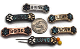 2 Hole Slider Beads (Qt 6) "Live, Love Bark" Mix Metals Beads Silver for Bracelet Necklace Jewelry Making 604-M9 FST