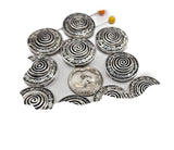Slider Beads (8 pc) in Silver with Swirl Designs - Great Texture for Jewelry Making and Crafting into Bracelets and Necklaces 612-M18