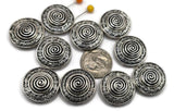 Slider Beads (8 pc) in Silver with Swirl Designs - Great Texture for Jewelry Making and Crafting into Bracelets and Necklaces 612-M18