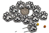 2 Hole Slider Beads (qty 10) Paw Prints in Silver for Focals in Crafting Bracelets and Necklaces or Jewelry Making 616-M15 FST