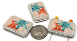 2 hole slider beads (Qty 3) Great for Crafting, Jewelry Making into Necklaces, Rings, Bracelets, Silver Starfish Sealife 630-H8 FST