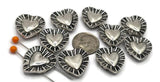 2 Hole Slide Beads (10 pcs) Silver Metal Circle Heart for Crafting, Jewelry Making or DIY Bracelets or Necklaces 638-M1 FST