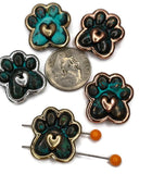 Heart‑in‑paw 2‑hole slider beads for bracelets and necklace chokers. Dual holes allow straight exits for paracord, leather lace, or bead‑woven paths, keeping the focal centered. Mix with seed beads, crystal bicones, and gemstone chips for adoption gifts, memorial jewelry, and pet‑rescue fundraisers. Versatile focal beads, spacer beads, and jewelry making beads for animal lovers.