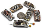Slider Beads (6 pc) Western Flat Spacer Beads with a Cactus Design for Jewelry Making, Necklaces and Bracelets in Mixed Metals 644-N12