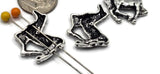 2 Hole Horse Bright Silver Horse Beads Western Beads