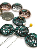 2 Hole Slider Beads (10 pcs) Floral Flower Design for Crafting, Beading or Jewelry Making into Necklaces or Bracelets 656-M15