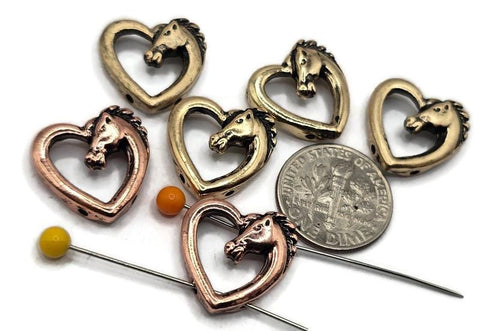 Slider Beads (5 pcs) Western Style Horse Head for Beading, Crafting, Jewelry Making into Necklaces or Bracelets 673-N3