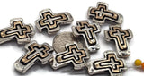 2 hole slider beads (Qty 8) Metal Cross Design for Beading, Jewelry Making or Crafting Necklaces or Bracelets Great Focals Spacer 679-N3