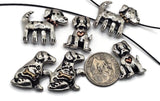 Rustic and whimsical, these antique silver dog slider beads are perfect for animal-themed jewelry. Each bead is crafted with fun motifs like bronze bones, collars, or hearts, making them both playful and meaningful. With a 2-hole slider structure, they sit flat and secure in chokers, cuffs, or necklaces. Excellent for artisan boho jewelry, dog lover gifts, and handmade memorial designs.