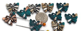 2 Hole Slider Beads (Qt 10) Butterfly in Mixed Metals Crafting or Jewelry Making into Bracelets, Necklaces, Gold Silver Copper 688-N3 FST