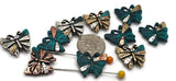 2 Hole Slider Beads (Qt 10) Butterfly in Mixed Metals Crafting or Jewelry Making into Bracelets, Necklaces, Gold Silver Copper 688-N3 FST