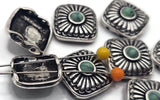 2 Hole Slider Beads (10 pc) Focal Western Style with Faux Turquoise for Jewelry Making into Bracelet or Necklace Designs 669-N3 -FST