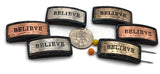 Slider Beads (6pc) Inspirational Believe Silver, copper, patina Spacer Beads for Jewelry Making, Necklaces, and Bracelets 680-N3 FST